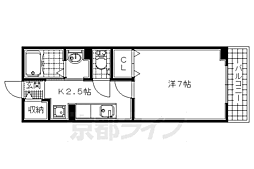 京阪本線 石清水八幡宮駅 徒歩27分の賃貸アパート 2階1Kの間取り