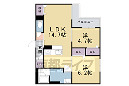 シャーメゾン　ドープレーブン 3階2LDKの間取り