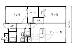 フルール野色 1階2LDKの間取り