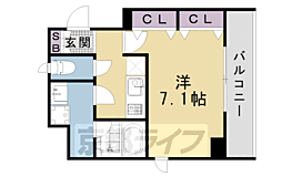 近鉄京都線 東寺駅 徒歩4分の賃貸マンション 5階1Kの間取り