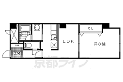 パインベルテ御陵 1LDKの間取図画像