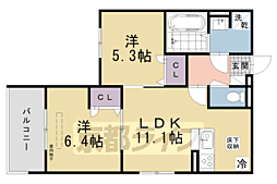 D-ROOM伏見駅前 2LDKの間取図画像