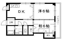リベラシオン稲荷 2LDKの間取図画像