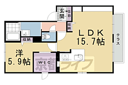 クラスター山田2 1LDKの間取図画像