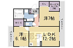 アデウウーノ 2SLDKの間取図画像