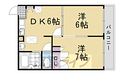 レオ金ケ原 2DKの間取図画像