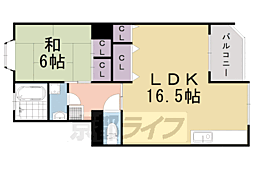 シャトーおさんだ 1LDKの間取図画像