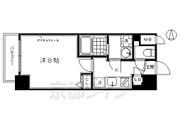 フォレスト西大路五条 1Kの間取図画像