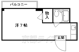 グランタック竜安寺 1Kの間取図画像