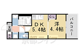 ベラジオワールドアイ京都円町 1DKの間取図画像
