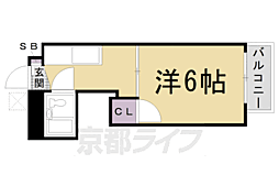 高瀬ハイツ 1Kの間取図画像