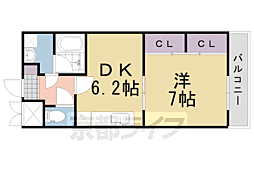 Uluru東向日 1DKの間取図画像