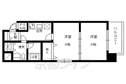 ボナール三条高倉 2Kの間取図画像