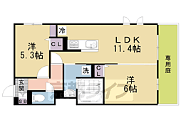D-ROOM壬生森町 2LDKの間取図画像