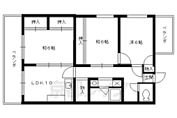 グレース北園 3LDKの間取図画像