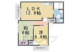ガーデンハイツ花園 2LDKの間取図画像