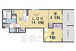 GRAMM北浜 2LDKの間取図画像