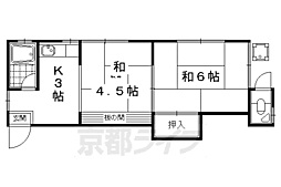 こがねリブマンション 2Kの間取図画像