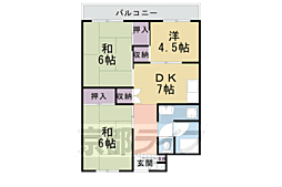京都市洛西北福西市営住宅30棟 3DKの間取図画像