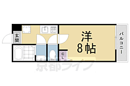 フラッティ有馬町 1Kの間取図画像