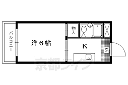 ヴィラ矢杉 1Kの間取図画像