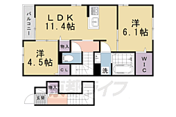 カルムベルフルール 2LDKの間取図画像