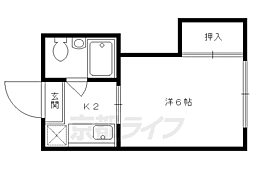ドメーヌ上賀茂 ワンルームの間取図画像