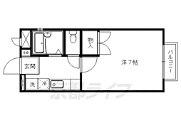 伊勢屋ハウス2 1Kの間取図画像