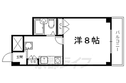 飛鳥井ハウス 1Kの間取図画像