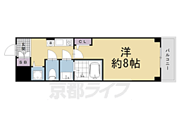 メロディーハイム松原 1Kの間取図画像