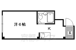 ヴィラージュ白梅町 1Kの間取図画像