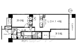 ルネ京都烏丸五条 2LDKの間取図画像