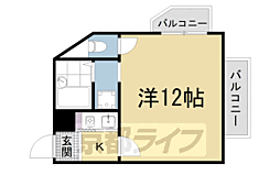 京阪四ノ宮アバンギャルド 1Kの間取図画像