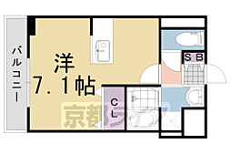 デーアスターデン長岡京 1Kの間取図画像