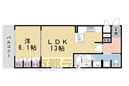 リーガル京都河原町四条南 1LDKの間取図画像