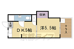 太陽マンション 1Kの間取図画像