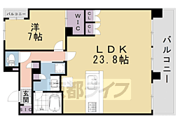 SOHO烏丸 1LDKの間取図画像