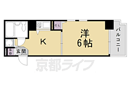 ライオンズマンション東洞院 1Kの間取図画像