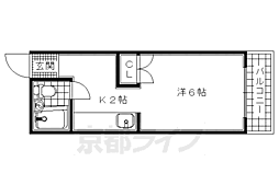 山岡ハイツ 1Kの間取図画像
