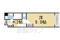 Paese御池 1Kの間取図画像