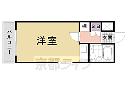 ヴィラ夷川 ワンルームの間取図画像
