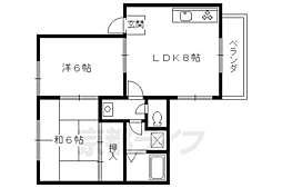 アルム法勝寺 2DKの間取図画像