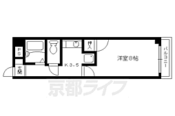 ユー、ピー、ディービル 1Kの間取図画像