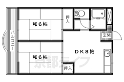 マンション城西 2LDKの間取図画像