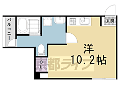 ミヤヴィ御所西 1Kの間取図画像