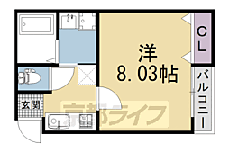 京都市右京区西京極東池田町マンション 1Kの間取図画像
