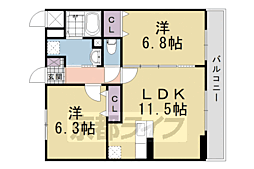 エスポワール4 2LDKの間取図画像