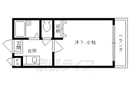 ヒューマンハイツ1 1Kの間取図画像