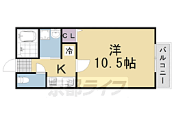 フェリーチェ桂 1Kの間取図画像