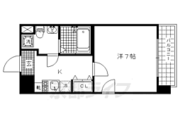 クレストコート二条城北 1Kの間取図画像